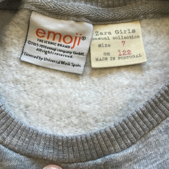 Zara Girls Flip Emoji Sweatshirt - size 7 - Picture 3 of 4